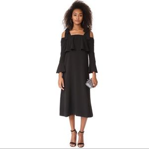 GANNI Off-the-shoulder Flare Sleeve Dress